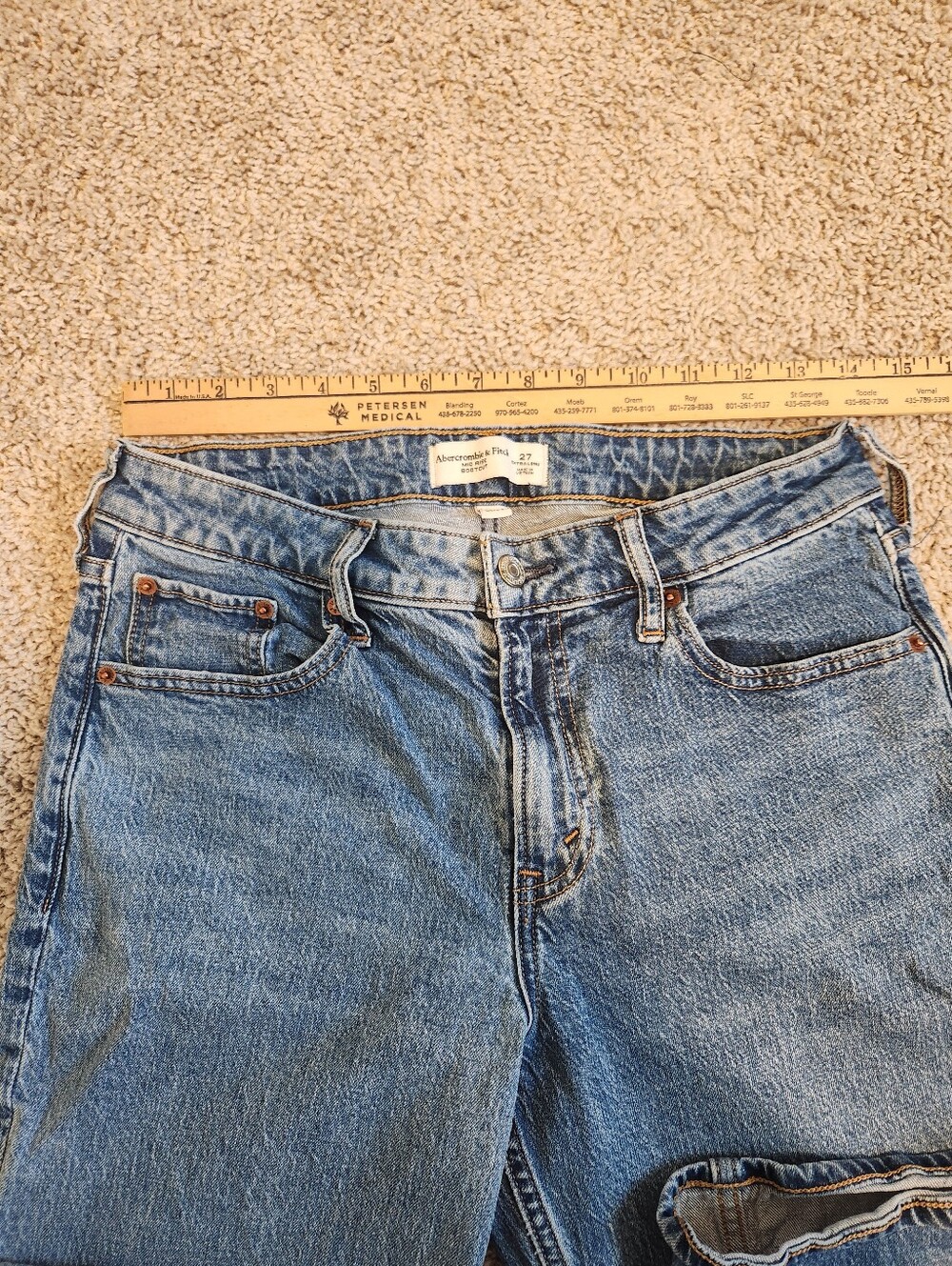 Abercrombie & Fitch Curve Love Mid Rise Bootcut Jeans Size 27 Extra Long - Picture 5 of 7